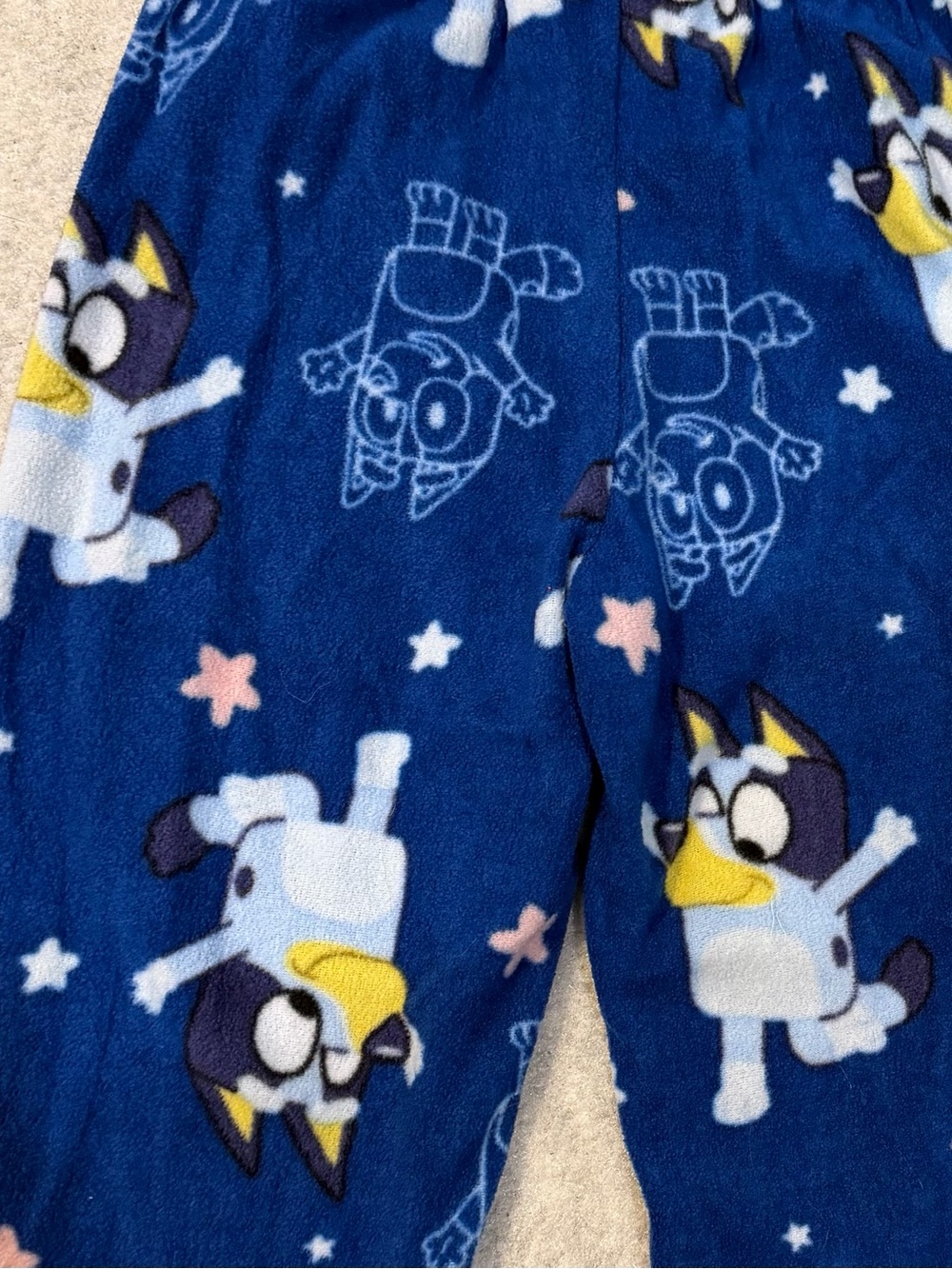 Blue Kids Pajama Bottoms with Bluey Print -